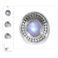 RAINBOW MOONSTONE NATURAL GEMSTONE WITH 925 STERLING SILVER DESIGNER RING